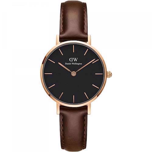 Image of Rosa forgyldt Classic Black Petite Bristol Quartz Dame ur fra Daniel Wellington